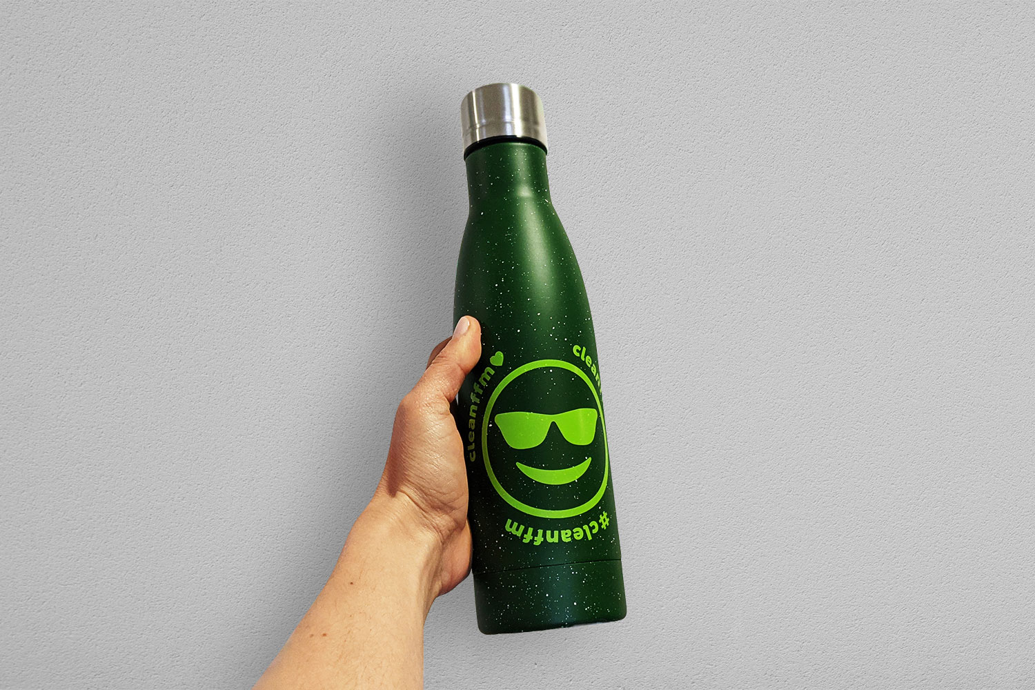 #cleanffm Trinkflasche, 0,5 Liter aus Edelstahl<br>(ab 5 Stempeln)